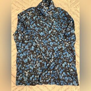 J.Lindeberg Black and Blue Patterned Button Down Shirt
